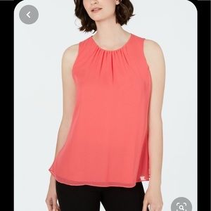 NWT! Calvin Klein Sleeveless Pleated Blouse